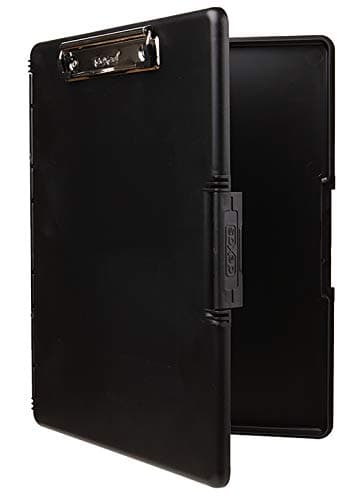 Dexas Slimcase 2 Plastic Clipboard with Storage and Side Opening, Black, Office Supplies Clipboards to Organize, Carry and Store, A4 Holder, Style and Functionality Nursing Clipboards