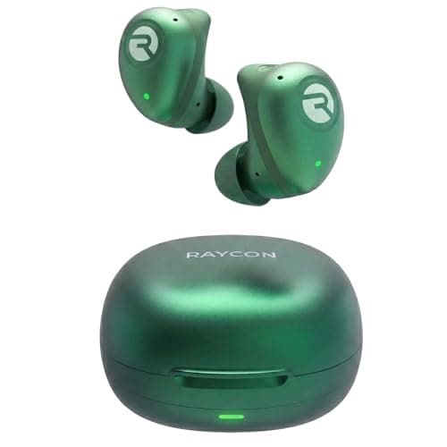 Raycon Fitness Bluetooth Wireless Earbuds + Microphone with Active Noise Canceling, Sweat & Water-Resistant Earphones, Running Headphones, Ear Buds Wireless Bluetooth 56 Hours Playtime (Green)