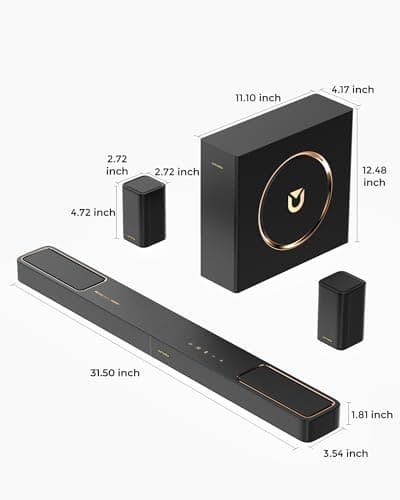 ULTIMEA 5.1.2ch Sound Bar with Dolby Atmos, Surround Sound System for TV with 2 Surround Speakers, Sound Bar for Smart TV, Soundbar for Home Theater, BT 5.4, HDMI eARC, Skywave F40 (New, 2025 Model) 8