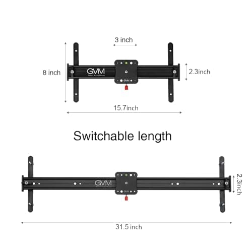 GVM Camera Slider Dolly Track, 31.5" Camera Slider Aluminum Rods Rotatable Rubber Wheels for DSLR Camera Camcorder and Low-Level Shooting 5