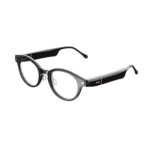 SOLOS AI Powered Glasses | Argon 8 | Shiny Black | Lenses Integrated ChatGPT for Travel and Real Time Translation | Stereo Speakers | Compatible with iOS and Android