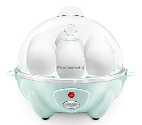 Elite Gourmet Easy Electric 7 Egg Capacity Soft, Medium, Hard-Boiled Cooker Poacher, Scrambled, Omelet Maker with Auto Shut-Off and Buzzer, BPA Free
