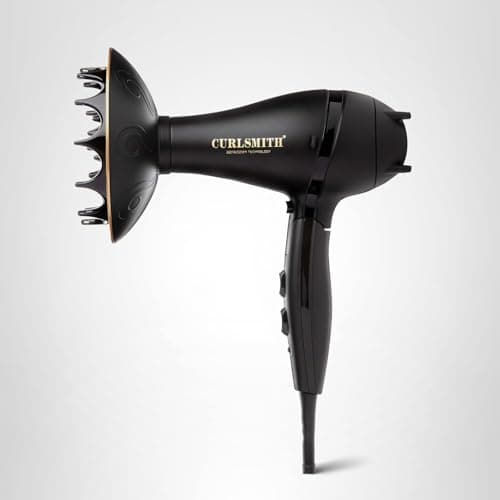 Curlsmith - Defrizzion Travel Hair Dryer with Large Diffuser, for Curly Hair, Reduce Frizz, 3 Speeds, 3 Heat Settings, Infared, Ceramic Heat for Fast Drying 7