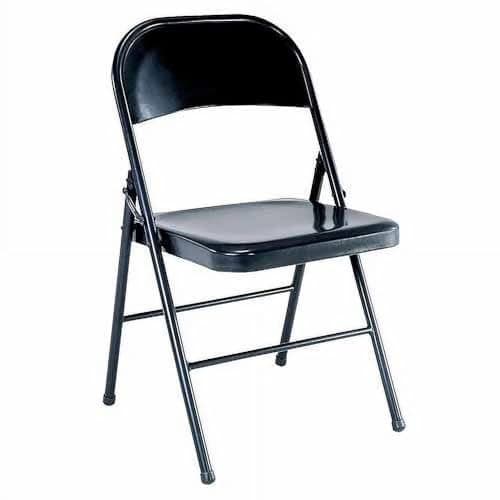 All-Steel Metal Folding Chair - Double Braced Heavy Duty Design, Black for Indoor Outdoor Party Wedding Dining Events