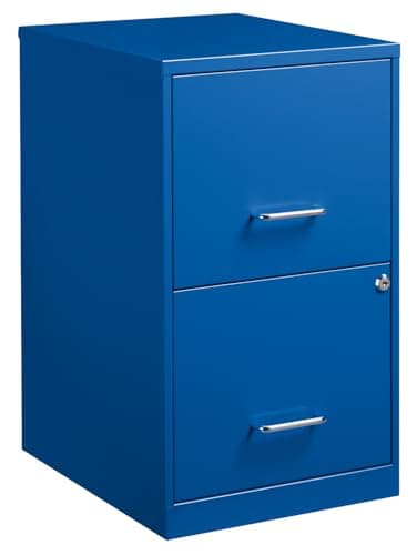 Space Solutions 18" 2 Drawer Metal File Cabinet Classic Blue