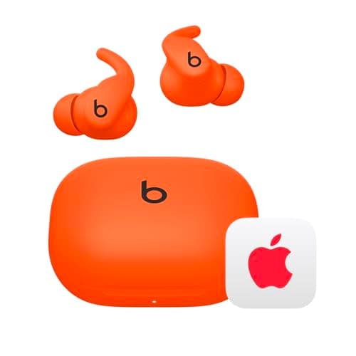 Beats - Powerbeats Fit - Wireless Noise-Cancelling Workout Earbuds with Ultimate Secure Fit with AppleCare+ (2 Years)- Spark Orange