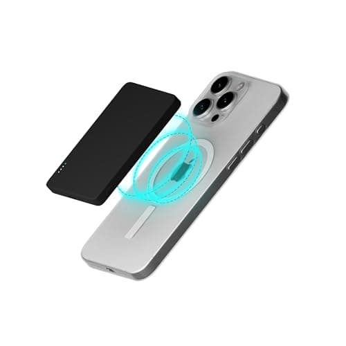 PEEL Magnetic Wireless Portable Charger – Ultra Slim 5,000mAh Power Bank, Compatible with MagSafe Devices, 15W Wireless & 20W USB-C Fast Charging, Lightweight for iPhone 17/16/15/14/13/12 (Black)
