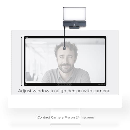 iContact Camera Pro 4K HD Webcam Pro and Light Panel Bundle with Eye Contact, Noise Cancelling Mic 10