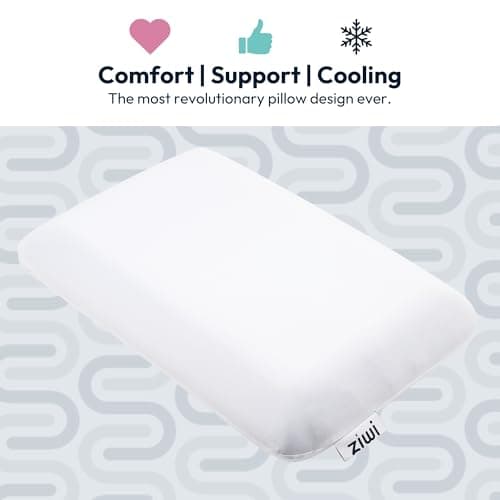 ZIWI Zipp Pillow — Cooling, Comfort and Support — Vertical Interlocking Foam for Perfect Sleep Best for Neck Discomfort — Chemical Free Materials Supportive Memory Foam — Sz (Queen) 7