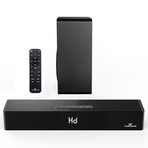 LARKSOUND 2.1 Soundbar with Subwoofer, 16" Sound Bar for TV with HDMI/Optical/AUX/Bluetooth/USB Connections