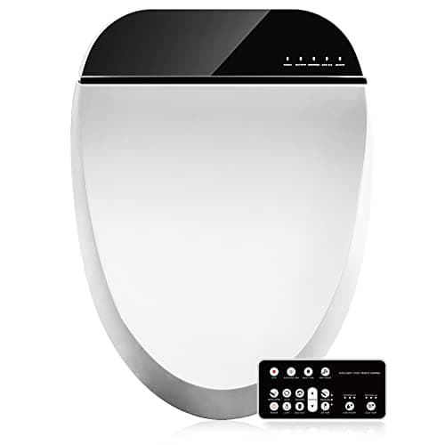 Combier Bidet Toilet Seat With Turbo Wash, Wireless Remote and Side Panel, The heated Toilet Seat Have Adjustable Heated Seat, Warm Water, Air Dryer & Multiple Spray Modes (102S-B Elongated)