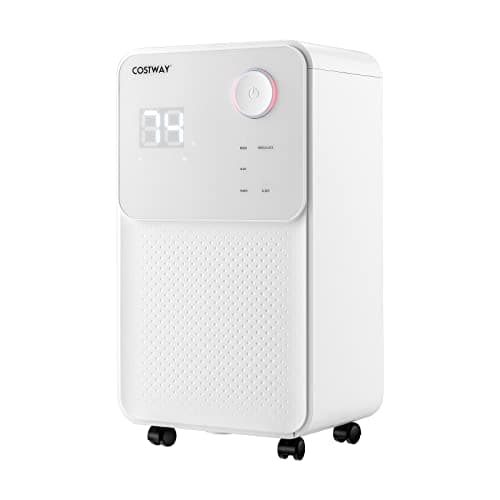 COSTWAY 2000 Sq. Ft Dehumidifier for Large Room & Basement, 32 Pint Dehumidifier with Drain Hose, 4 Modes, 2 Speeds, 24H Timer, Auto Defrost, 3-Color Digital Display