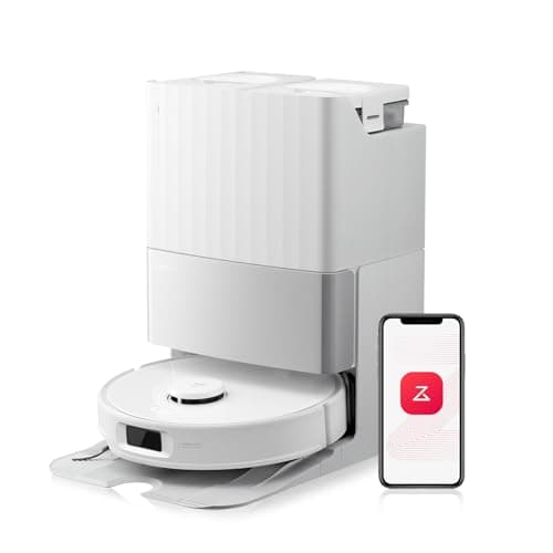 Roborock Qrevo Edge S5A Robot Vacuum and Mop, 18,500Pa, Zero-Tangling, DuoDivide Main Brush, FlexiArm Side Brush, Hot Water Mop Washing & Self-Cleaning, Warm Air Drying, Self-Emptying, White