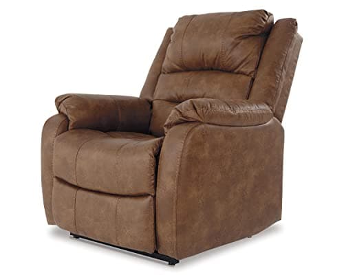 Signature Design by Ashley Yandel Faux Leather Electric Power Lift Recliner for Elderly, Brown 7