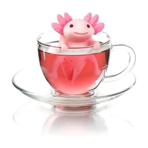 Genuine Fred RELAXOLOTL Tea Infuser, Cute Axolotl Design, For Loose Leaf Tea, Flexible, Easy to Clean Silicone, Fun Gift for Tea Lovers, Clever Kitchen Gadget