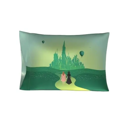 Wicked Elphaba and Glinda Beauty Silky Satin Standard Pillowcase Cover 20x30 for Hair and Skin, (Officially Licensed Product)