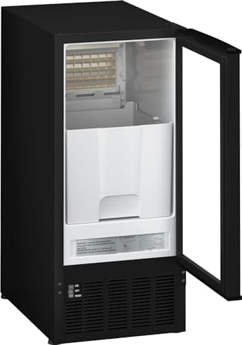 EdgeStar IB450BL 50 Lb. 15 Inch Wide Undercounter Clear Ice Maker - Black Stainless Steel 7