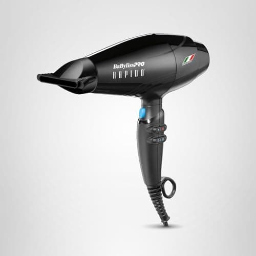 BaBylissPRO Hair Dryer, Nano Titanium Rapido 2000-Watt Blow Dryer, Hair Styling & Appliances, Black, BRAP1 10