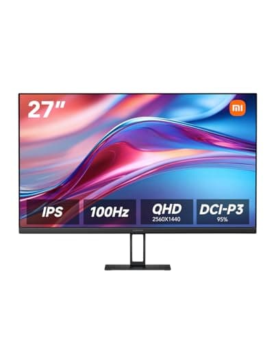 XIAOMI 2K Monitor A27Qi - 27-inch QHD IPS Computer Display, 100Hz Refresh Rate, ΔE<2 Color Accuracy, 95% DCI-P3, 100% sRGB, Low Blue Light Mode, Adjustable Stand, for Home and Office