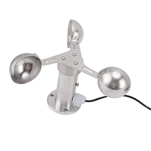 Luqeeg Wind Speed Sensor, High Accuracy Three Cup Anemometer, Aluminum Alloy Material with 8m Cable for Wind Measurement in Power Plants, Meteorological Stations, Easy to Install 7