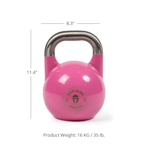 Titan Fitness 16 KG Competition Kettlebell, Single Piece Casting, KG Markings, Full Body Workout 9