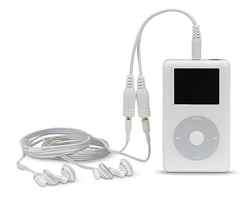 Belkin 3.5mm Audio Splitter – Dual Headphone and Speaker Jack Adapter for Sharing Music or Videos – Compatible with iPhone, iPad, Laptops, Tablets, and Other Devices with AUX Port – White 3