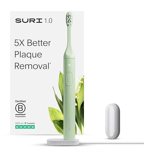 SURI 1.0 Sonic Electric Toothbrush | 1 Month+ Battery | Designed in California | Electric Toothbrush for Adults | Travel Toothbrushes | Tooth Brush | Green