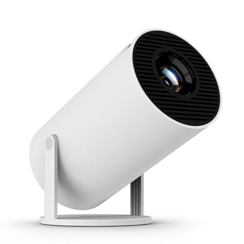 Mini Projector, Projector with WIFI 6 and Bluetooth5.4, 4K 1080P Portable Movie Projector, 180°Rotatable Max 130" Screen, Auto Vertical Keystone, Compatible with Smartphone/Laptop/HDMI/USB (White)