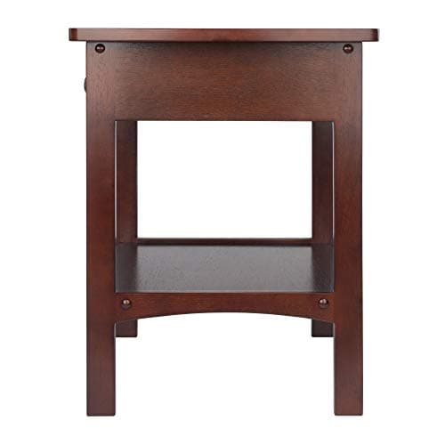 Winsome 22 x 18 x 18-Inch Wood Curved End Table/Night Stand with One Drawer, Brown (94918) 5