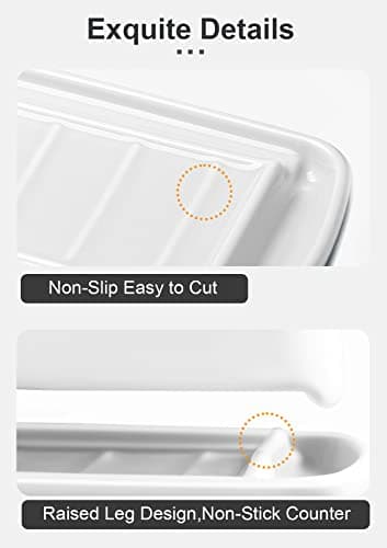 Nucookery Porcelain Butter Dish - Clean Table Design - Ceramic Butter Dishes with Lid for Countertop with Raised Non-Slip Strip - Holds 1 Standard Butter Stick - Easy to Clean & Dishwasher Safe. White 5