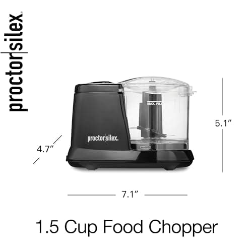 Proctor Silex Durable Electric Vegetable Chopper & Mini Food Processor for Chopping, Puree & Emulsify, 1.5 Cup, Black 8