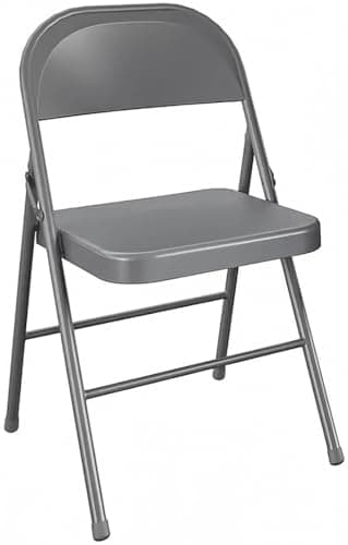 Generic Folding Chairs with Padded Cushion and Back, Padded Folding Chairs for Home and Office, Indoor and Outdoor Events (Gray), Grey
