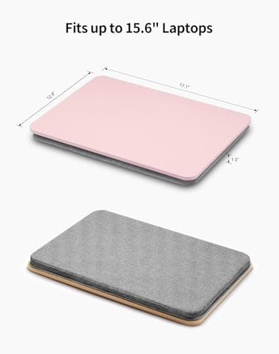 ZEAPTAC Portable Lap Laptop Desk with Pillow Cushion, Fits up to 15.6 inch Laptop, Lap Stand for Bed & Couch & Carpet, Book Tablet/Drawing Board/Computer Laptop Stand - Pink 6