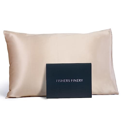 Fishers Finery 19mm 100% Pure Mulberry Silk Pillowcase, Quality Tested (Taupe, Q)