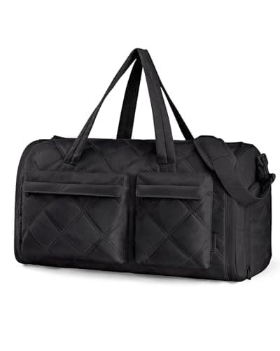 BAGSMART Garment Duffel Bag, Convertible 2-in-1 Puffy Water-Resistant Carry-On with Shoe Compartment (A-Black)