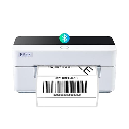 BPXX Bluetooth Thermal Label Printer - Clear Print Quality, Portable Wireless Shipping Label Printer Easy to Connect, Use to Print Shipping Labels, Compatible with Amazon Shopify Ebay Ups