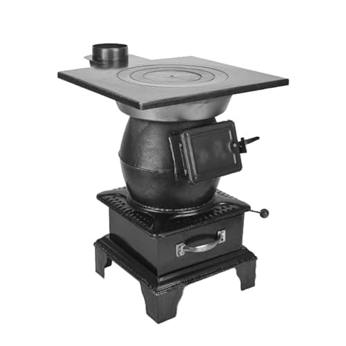 YXLUJYY Pure Cast Iron Carbon Fire, Wood Burning Stove, View Window, Multipurpose Camping Stove for for Tent, Indoor, Villa,Shelter, Heating and Cooking,L