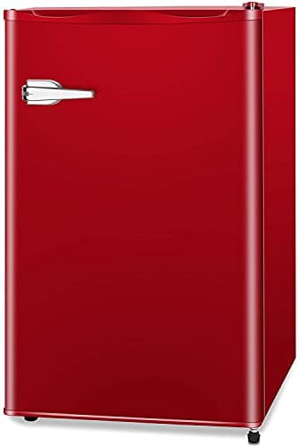 LHRIVER Mini Freezer, 2.3 Cu.ft Small Upright Freezer with Handle and Shelves, Adjustable Thermostat, Low Noise for Bedroom/Apartment/Office, Red