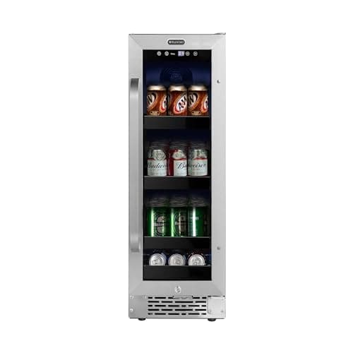 Whynter BBR-638SB Built-in Under Counter 12 inch Beverage Refrigerator and Cooler, Fridge with Glass Door, 2.0 Cubic Feet, Stainless, 75 Capacity
