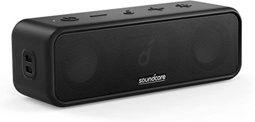 Soundcore Anker 3 Portable Bluetooth Speaker - Wireless, IPX7 Waterproof, 24H Playtime, Pure Titanium Diaphragm Drivers, PartyCast, BassUp, Custom EQ App - for Home, Shower, Outdoor, and Beach