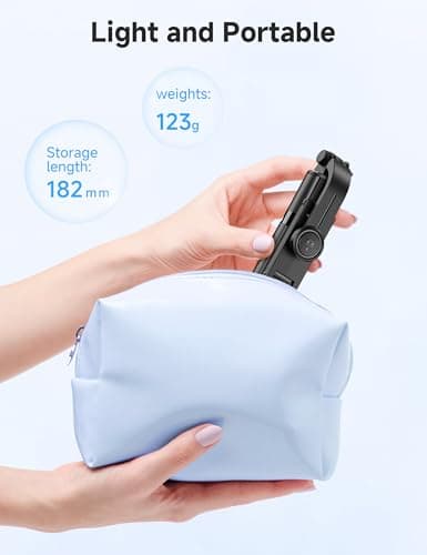 Portable Selfie Stick, 4 in 1 Extendable Phone Tripod Stand with Detachable Wireless Remote & Phone Holder 360° Rotating Mini Travel Tripod Compatible with iPhone 16/15/14/13 Pro/Android/Gopro 7