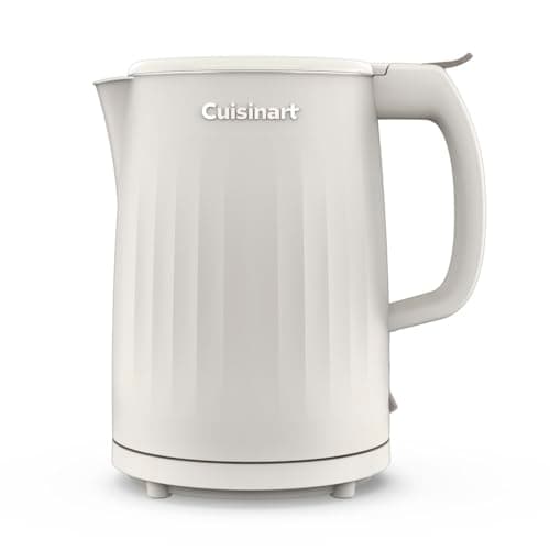 Cuisinart Soho 1-Liter Double Wall Electric Hot Water Kettle, Tea Kettle with Stainless Steel Interior, One Touch Operation to Boil Water for Tea, Hot Cocoa, or Instant Oatmeal, CK-10TR, Truffle