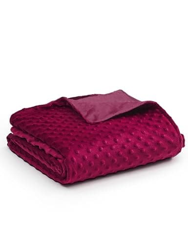 YnM Fuzzy Duvet Cover for Weighted Blankets (Red, 60''x80'')