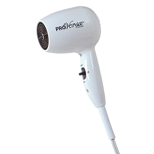Jerdon 1600W Compact Hair Dryer - White Travel Hair Dryer with 72" Power Cord - JHD8W