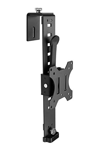 Mount-It! Black Office Cubicle Monitor Mount Bracket VESA Hanger Attachment Adjustable Clamp for 17 to 32 inch Screen, Hook Supports up to 17.6 lbs
