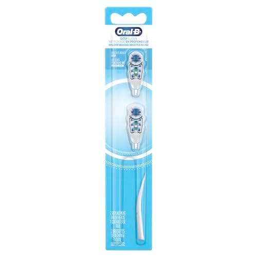 Oral-B Deep Clean Battery Powered Toothbrush Replacement Brush Heads Refill, Soft, 2 Count