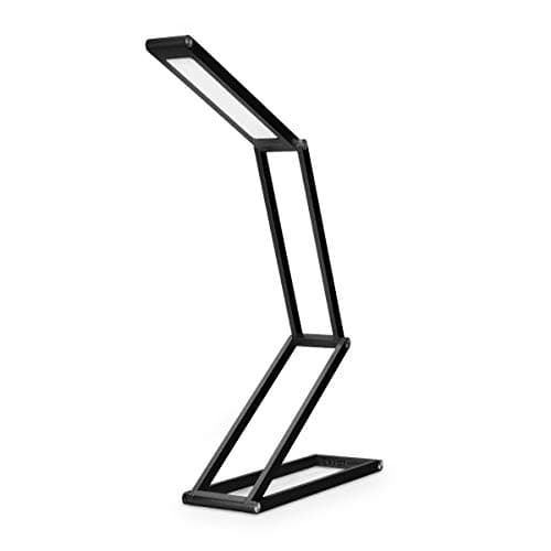 kwmobile Foldable LED Desk Lamp - Folding Portable USB Table Light with 3 Brightness Settings - for Home, Reading, Studying, Work, Travel - Black