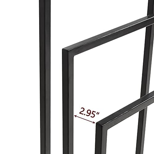 BOFENG 3 Tiers Black Metal Towel Rack Chrome Tall Industrial Modern Freestanding Towel Holder for Bathroom Accessories Organizer for Bath Storage & Hand Towels,Washcloths,Next to Tub or Shower 5