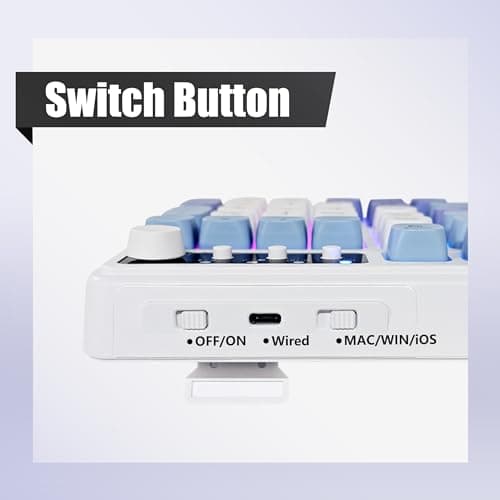 Bangsanth Wireless Keyboard, RGB Gaming Keyboard, Tri-Mode BT5.0/2.4GHz/USB-C, 99-Key Creamy, Anti-ghosting Keys, Compatible with PC, Mac, Gaming Consoles 7