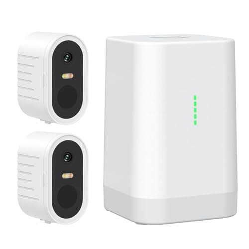 Recmoment Security Cameras Wireless Outdoor,No Subscription,2 Cam-Kit,Support 2.4G & 5G WiFi Router,Home Security System with 2K Night Vision,Supports 128GB Local Storage,PIR Alerts (White 2+)